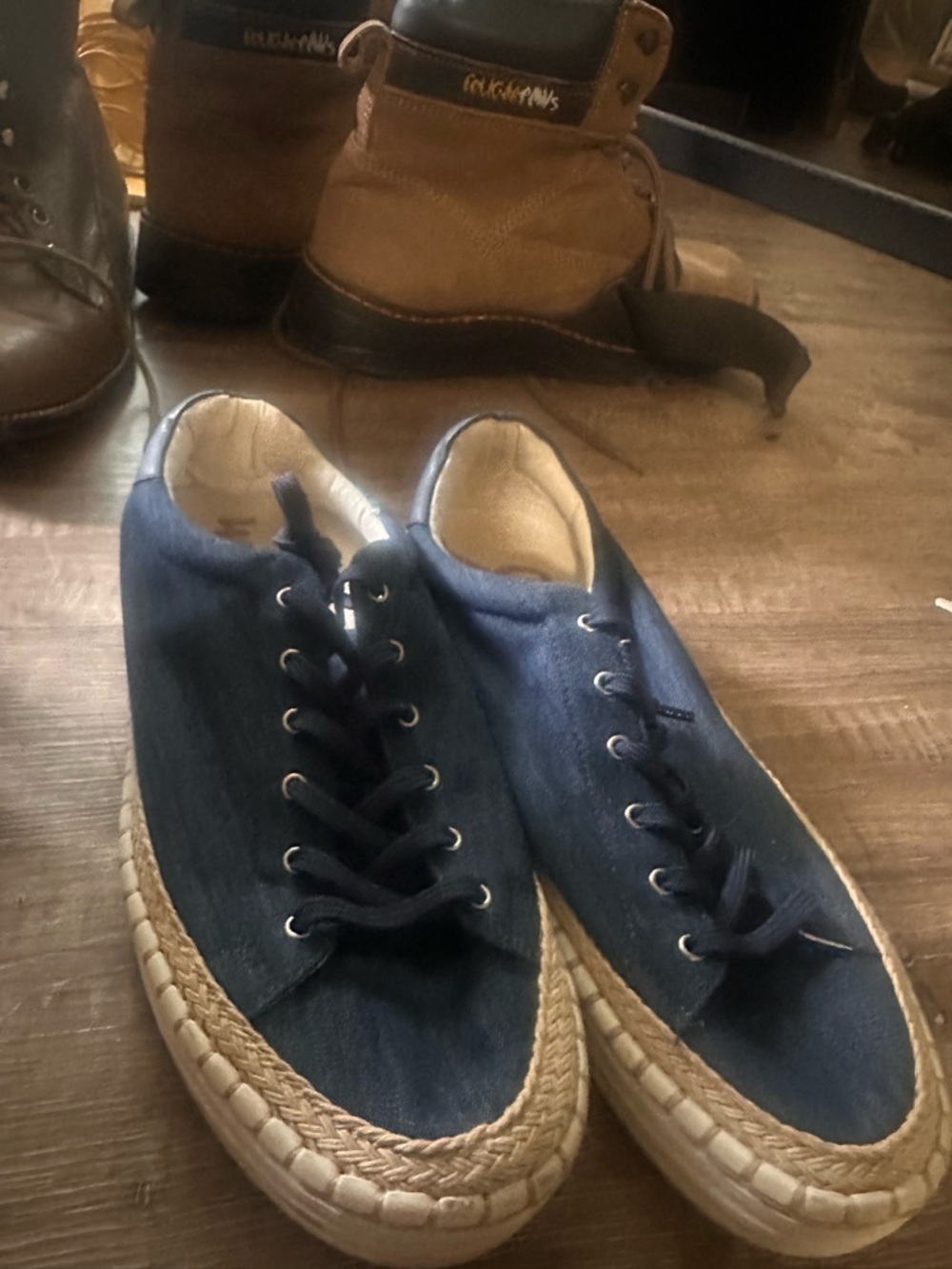 Sam Edelman Navy Espadrille-Style Sneakers